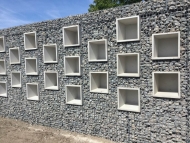 Gabion urn wall in Belgium