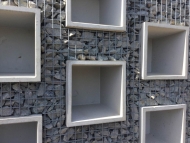 Gabion urn wall in Belgium